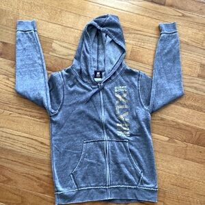 NFL Team Apparel Womens Zip Hoodie Super bowl XLVIII 02/02/14 Gray Sz L